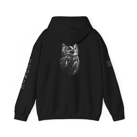 ICONIC - Owl Symbolic Black Hoodie